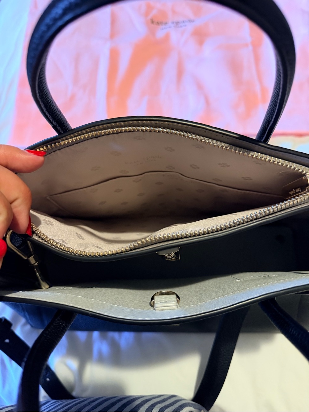 kate spade Black Pebbled Leather Satchel NWOT - Picture 3 of 12